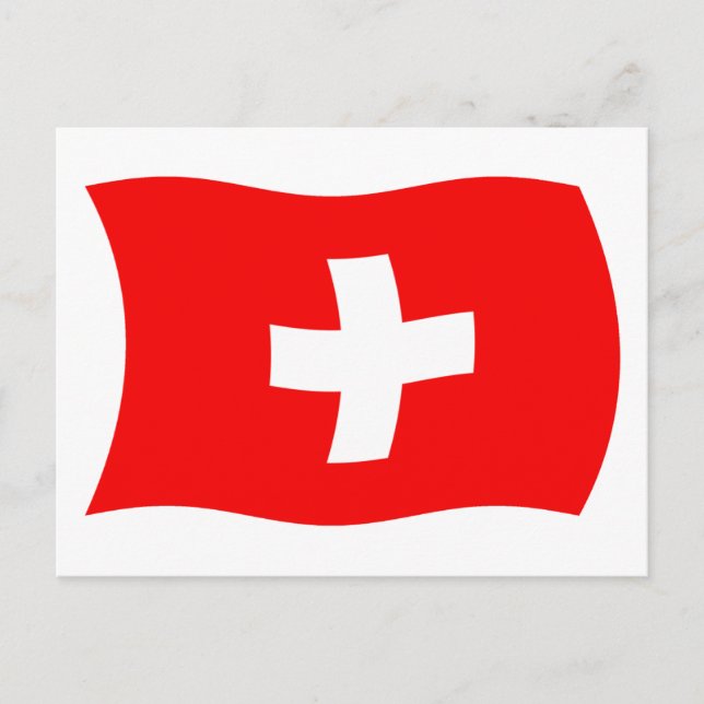 Postal de bandera de Suiza (Anverso)