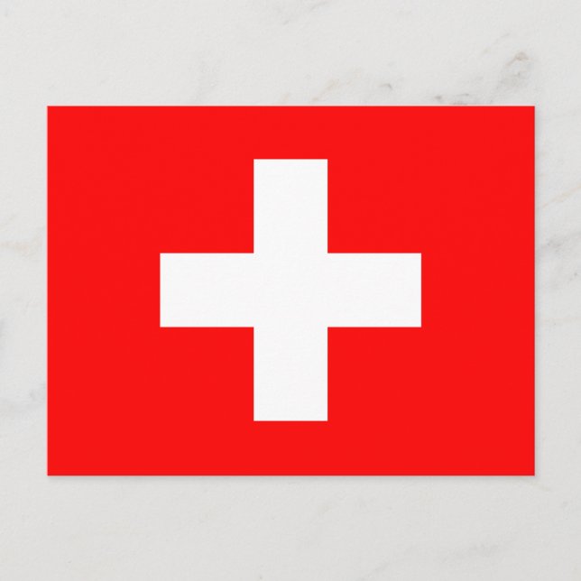 Postal de bandera de Suiza (Anverso)
