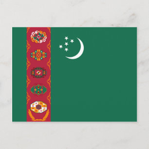 Postal de bandera de Turkmenistán