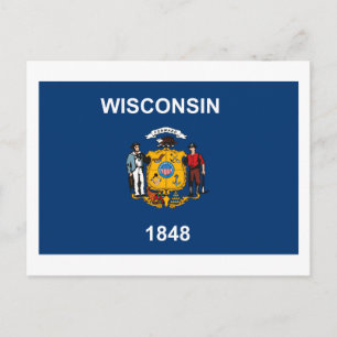 Postal de bandera de Wisconsin