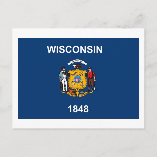 Postal de bandera de Wisconsin (Anverso)