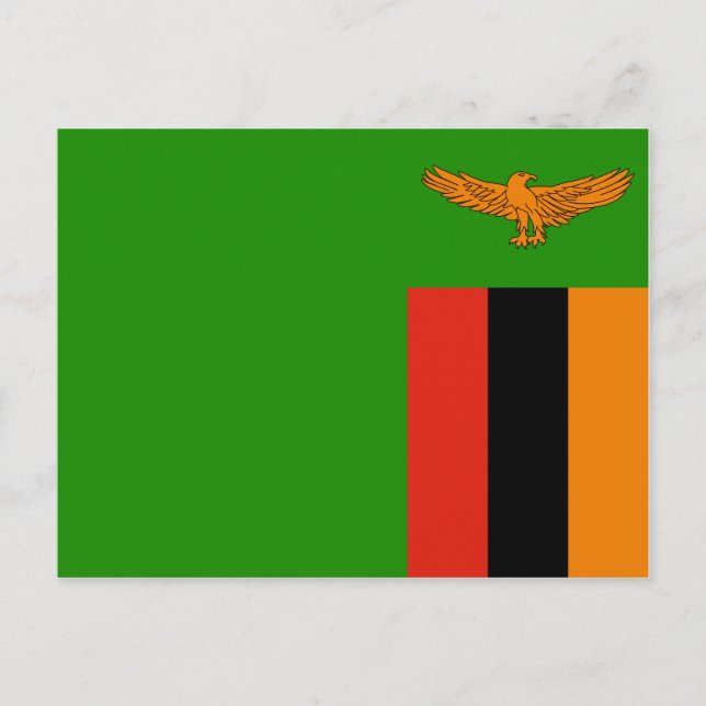 Postal de bandera de Zambia (Anverso)