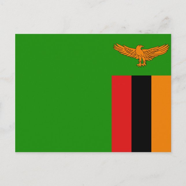 Postal de bandera de Zambia (Anverso)