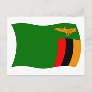 Postal de bandera de Zambia