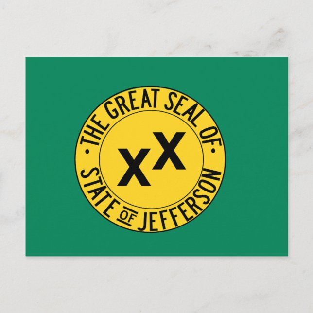Postal de bandera del estado de Jefferson (Anverso)