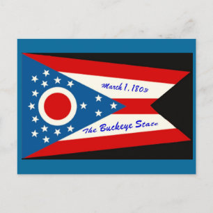 Postal de bandera del estado de Ohio
