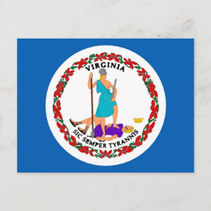 Postal de bandera del estado de Virginia