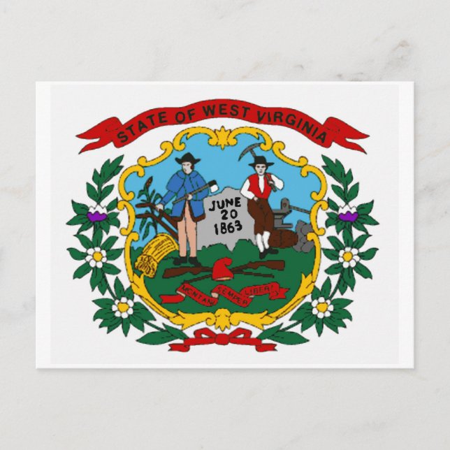 Postal de bandera del estado de Virginia Occidenta (Anverso)