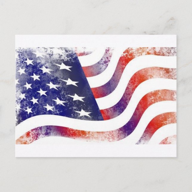 Postal de bandera estadounidense vintage (Anverso)