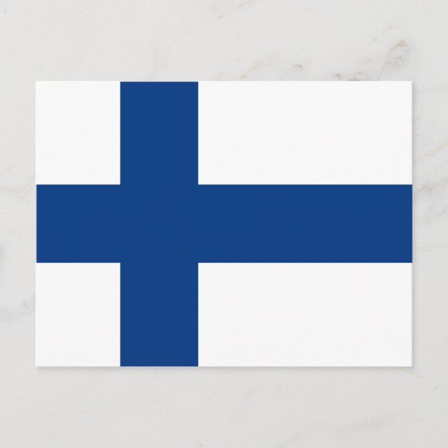 Postal de bandera finlandesa (Anverso)