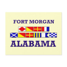 Postal de bandera Fort Morgan