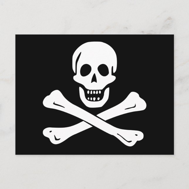 Postal de bandera pirata de Jolly Roger (Anverso)