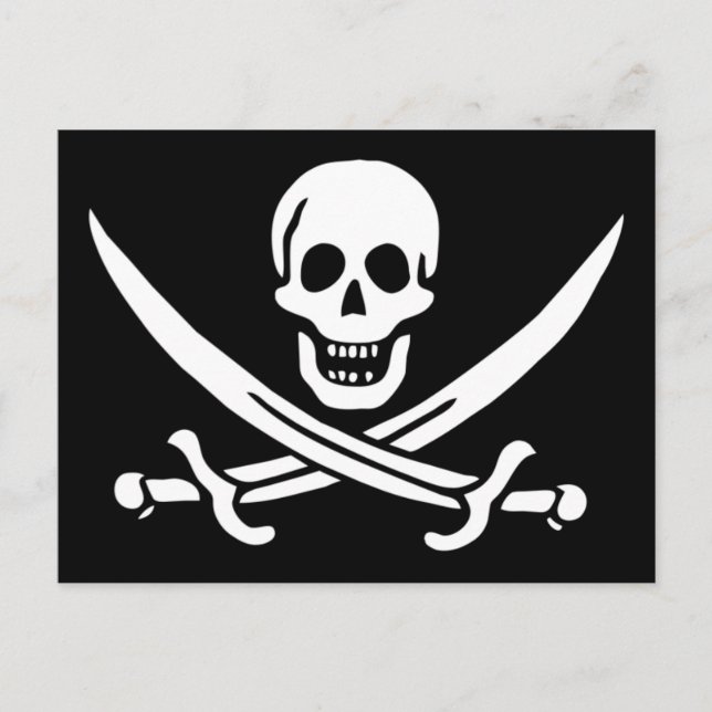 Postal de bandera pirata de Jolly Roger (Anverso)