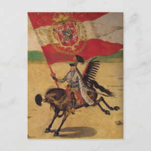 Postal de bandera polaca vintage