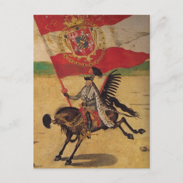 Postal de bandera polaca vintage (Anverso)