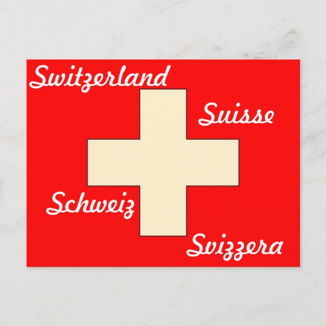 postal de bandera suiza (Anverso)