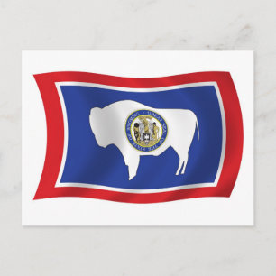 Postal de bandera Wyoming