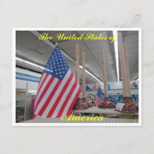 Postal de banderas de Estados Unidos y de desguaza