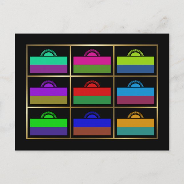 Postal de Banderas Multihuecas de Malawi (Anverso)