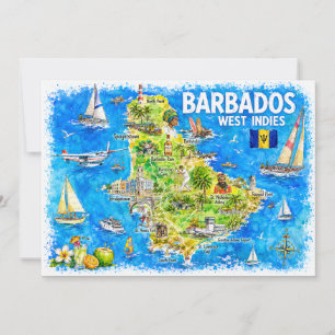 Postal de Barbados Antillas Ilustradas del Caribe