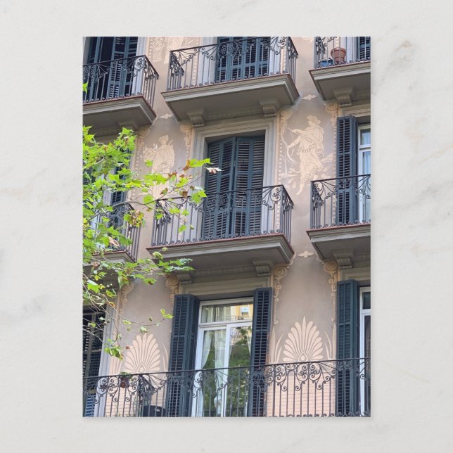 Postal de Barcelona Balcones (Anverso)