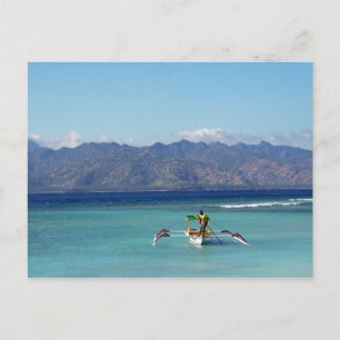 Postal de barco de las islas Gili