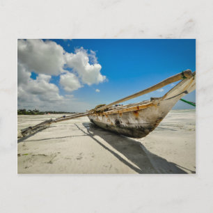 Postal de barco de pescador de Zanzíbar