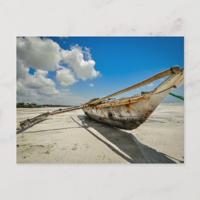 Postal de barco de pescador de Zanzíbar (Anverso)