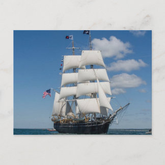 Postal de barco de vela antigua