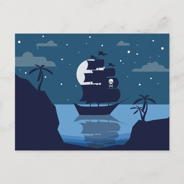 postal de Barco pirata (Anverso)