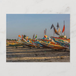 Postal de barcos pesqueros de Gambia