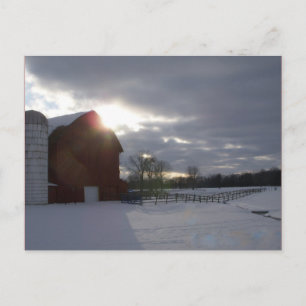 Postal de Barn de Invierno