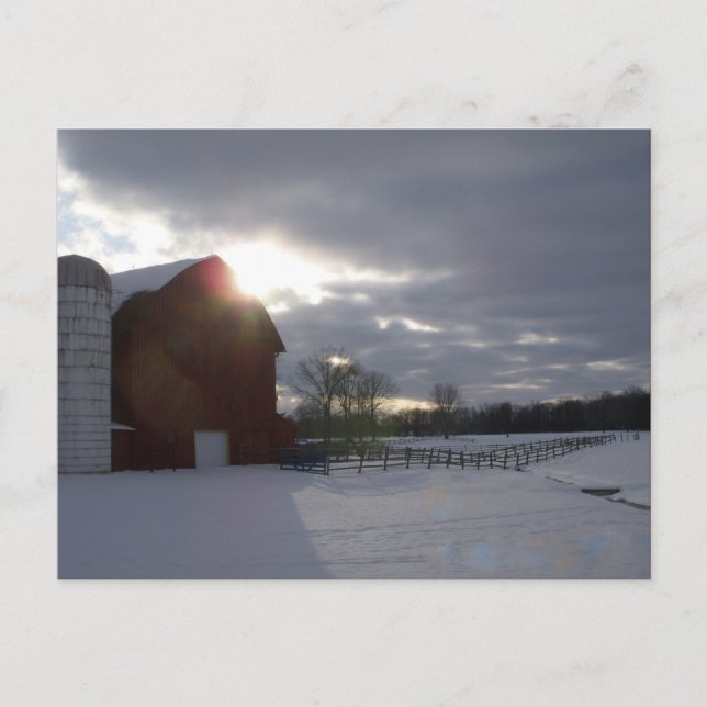 Postal de Barn de Invierno (Anverso)