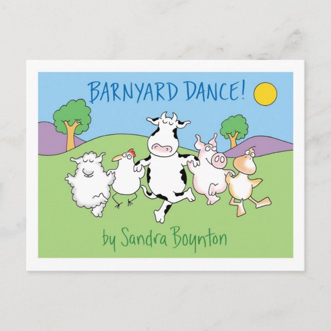 Postal de BARNYARD DANCE! de Sandra Boynton (Anverso)