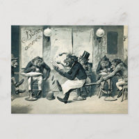 Postal de barra de mono vintage