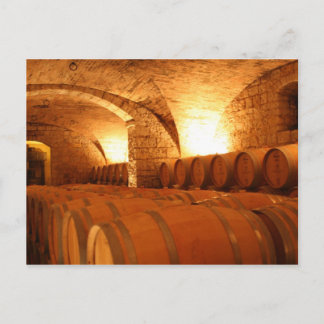 Postal de barriles de vino
