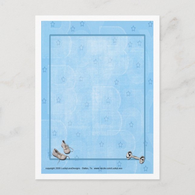 Postal de bebé de estrella azul (Anverso)