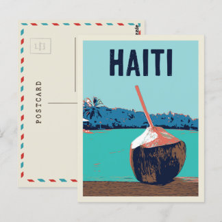 Postal de bebida de coco deliciosa de Haití