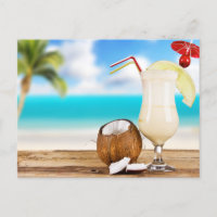 Postal de bebidas tropicales