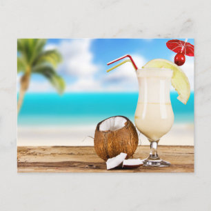 Postal de bebidas tropicales