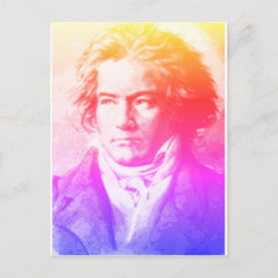 Postal De Beethoven En Colores