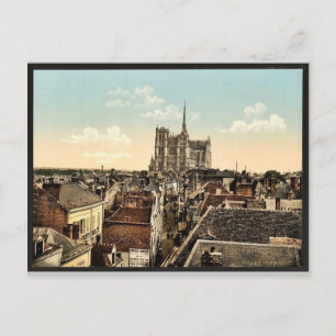 Postal De belfrey, Amiens, France vintage Photochro