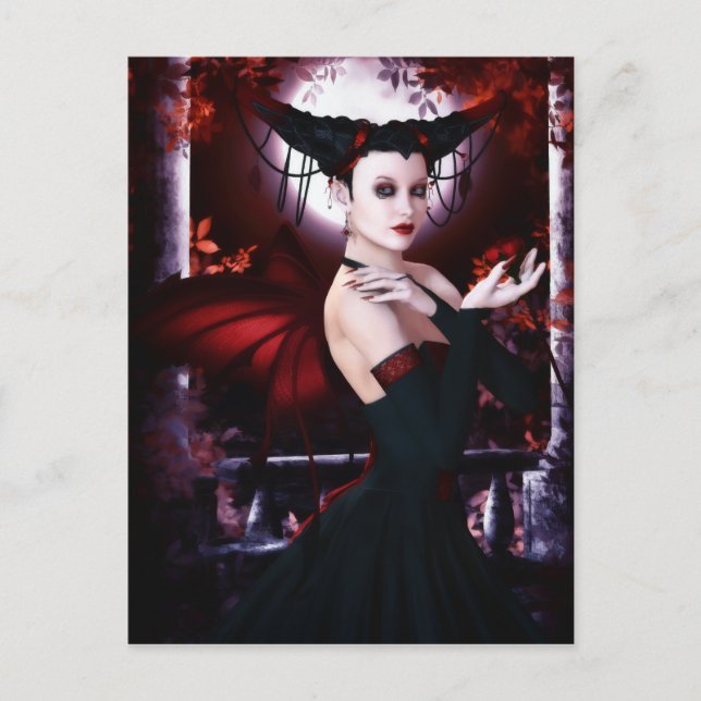 Postal de belleza de rostro gótico (Anverso)