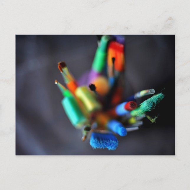 Postal de belleza inusual (pinceles) (Anverso)