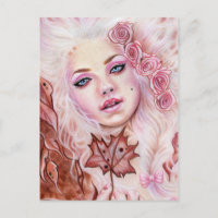 Postal de belleza rococo