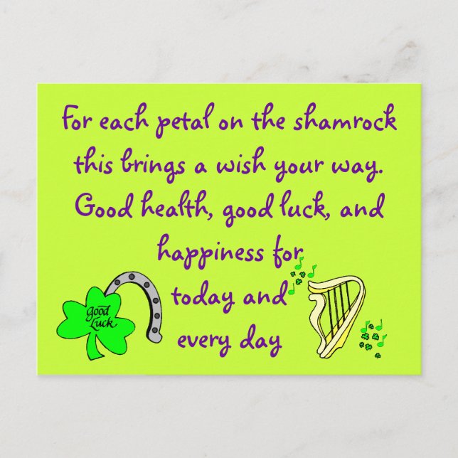 Postal de bendición irlandesa (Anverso)
