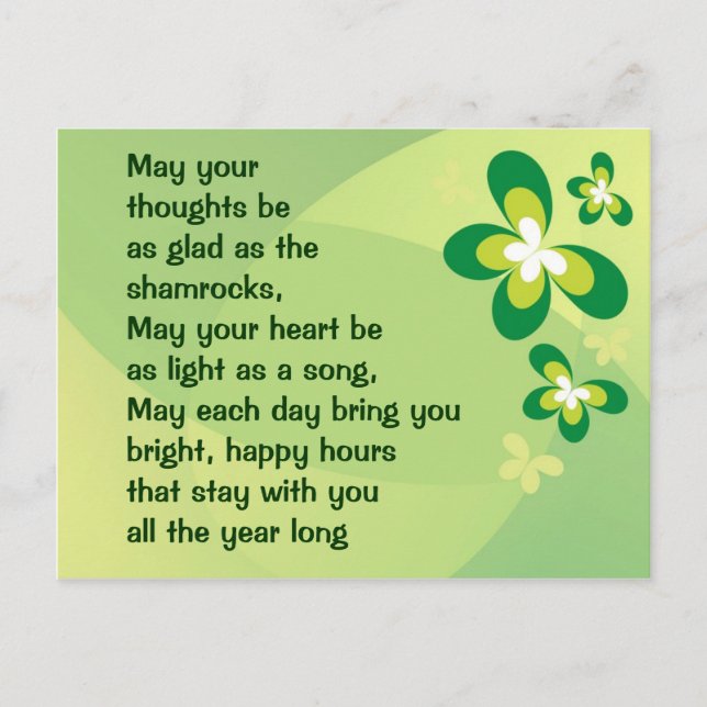 Postal de bendición irlandesa (Anverso)