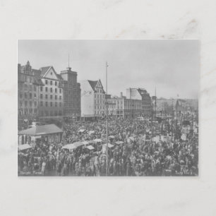 Postal de Bergen Torvet Vintage