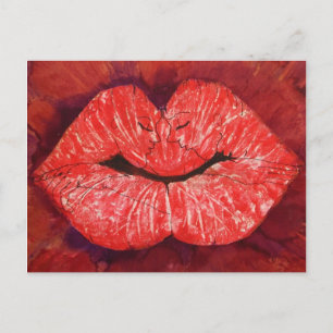 postal de beso y libs