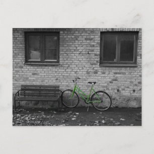Postal de bicicleta verde